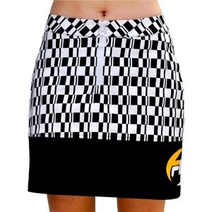 Fila Womens Angelica Skirt LW911161 Tennis, Women Black White Yellow-Size Medium